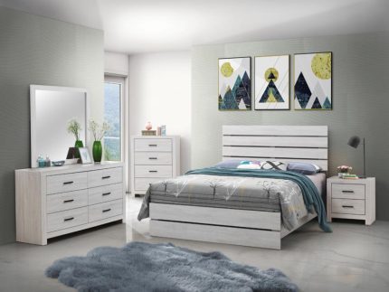 <h6>(COA) </h6><h3> Brantford 4-piece Queen Bedroom Set Coastal White</h6>