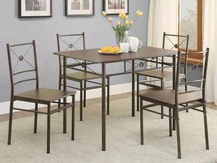 Anna 5-Piece Dining Set in Dark Bronze - California Exclusive