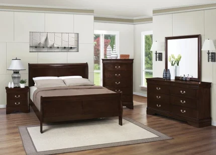 <h6>(COA) </h6><h3>  LOUIS PHILIPPE PANEL BEDROOM SET WITH HIGH HEADBOARD</h6>