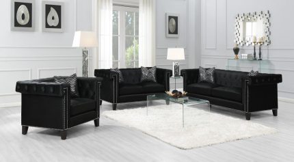 Experience Luxury and Elegance with the Reventlow Upholstered Tufted Living Room Set