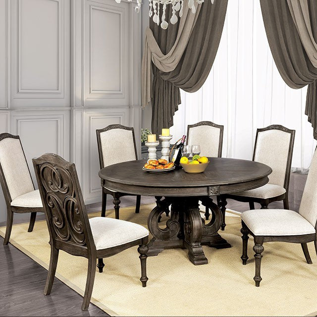Arcadia Rustic Brown Round Dining Table | California