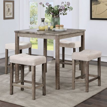 Elevate Your Dining Experience: TORREAN 5PC Counter Height Set in California