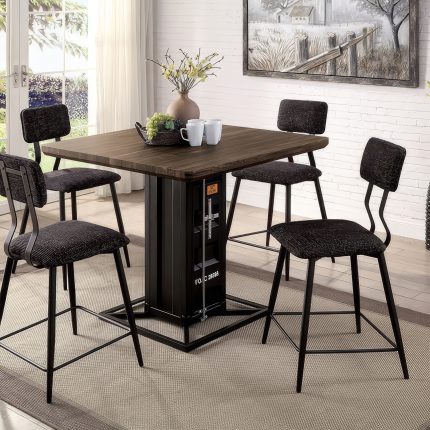 <h6>(FOA) </h6><h3> DICARDA BAR HEIGHT TABLE BLACK / GRAY COLOR