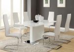 White & Chrome Dining Table 5-Pc Set | California Elegance