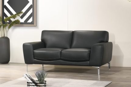 <h6>(NEW) </h6><h3>CARRARA LOVESEAT-BLACK